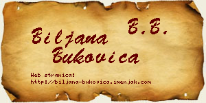 Biljana Bukovica vizit kartica